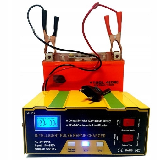 Prostownik do Akumulatora Landgraf Ładowarka Funkcja naprawy 12V 24V