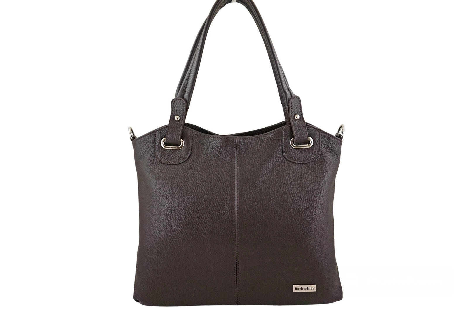 Každodenní velká kožená dámská kabelka Shopper A4 Hnědá tmavá