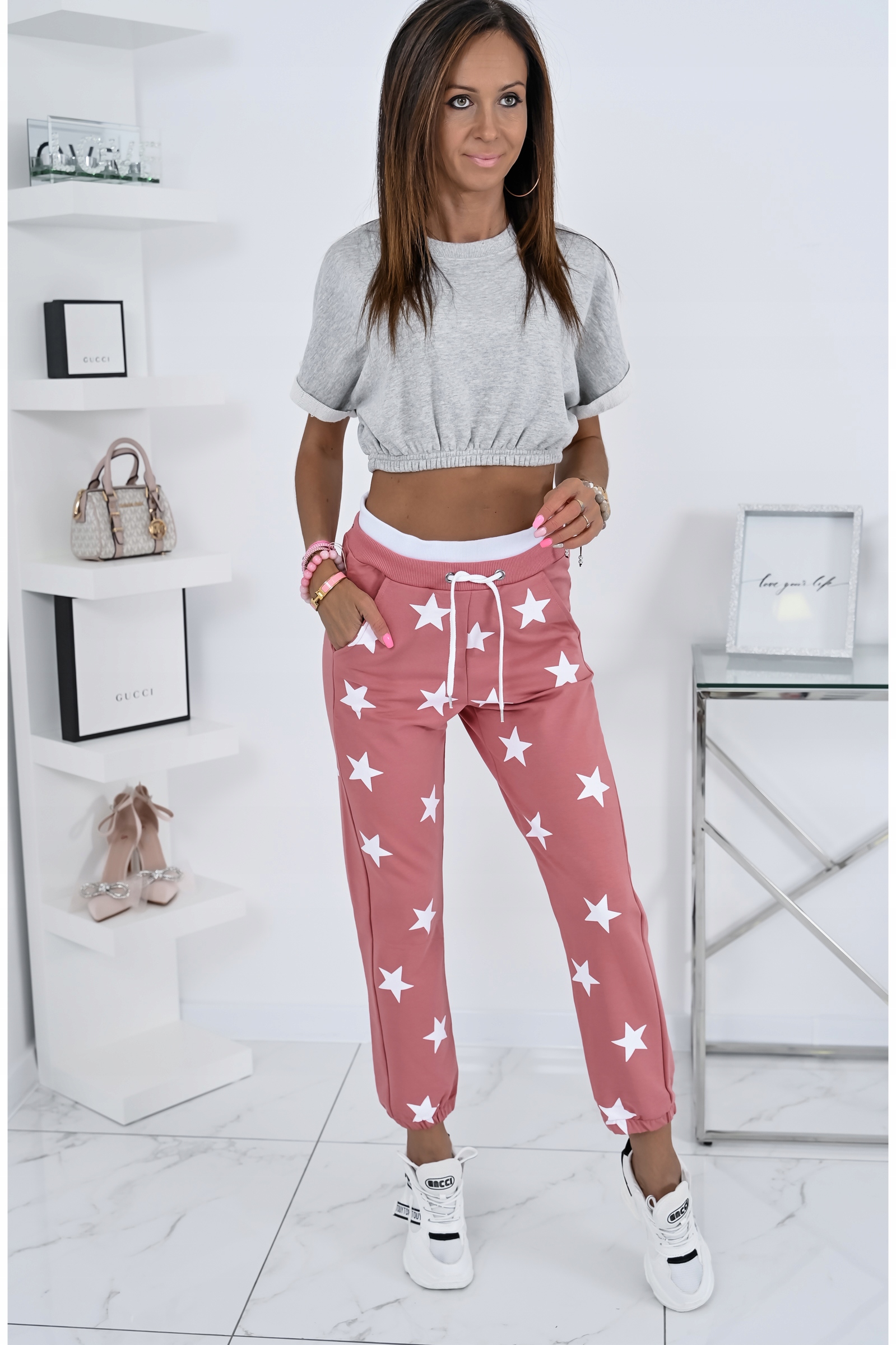 STYLOWE MODNE SPODNIE DRESOWE STARS! WZ.3 L/XL Rozmiar L/XL