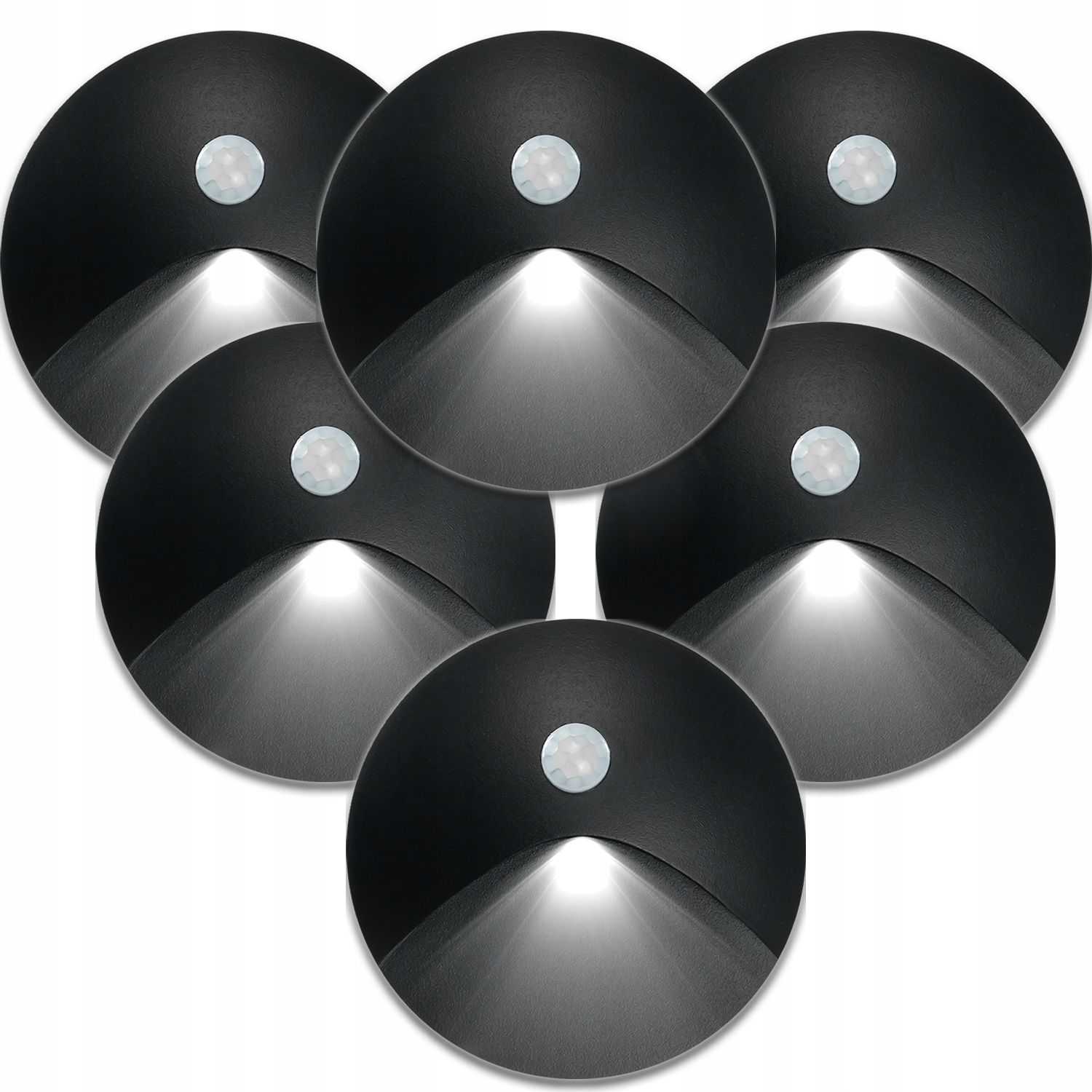 6X Hliníková Schodišťová Svítilna S Osvětlením Pohybový Detektor