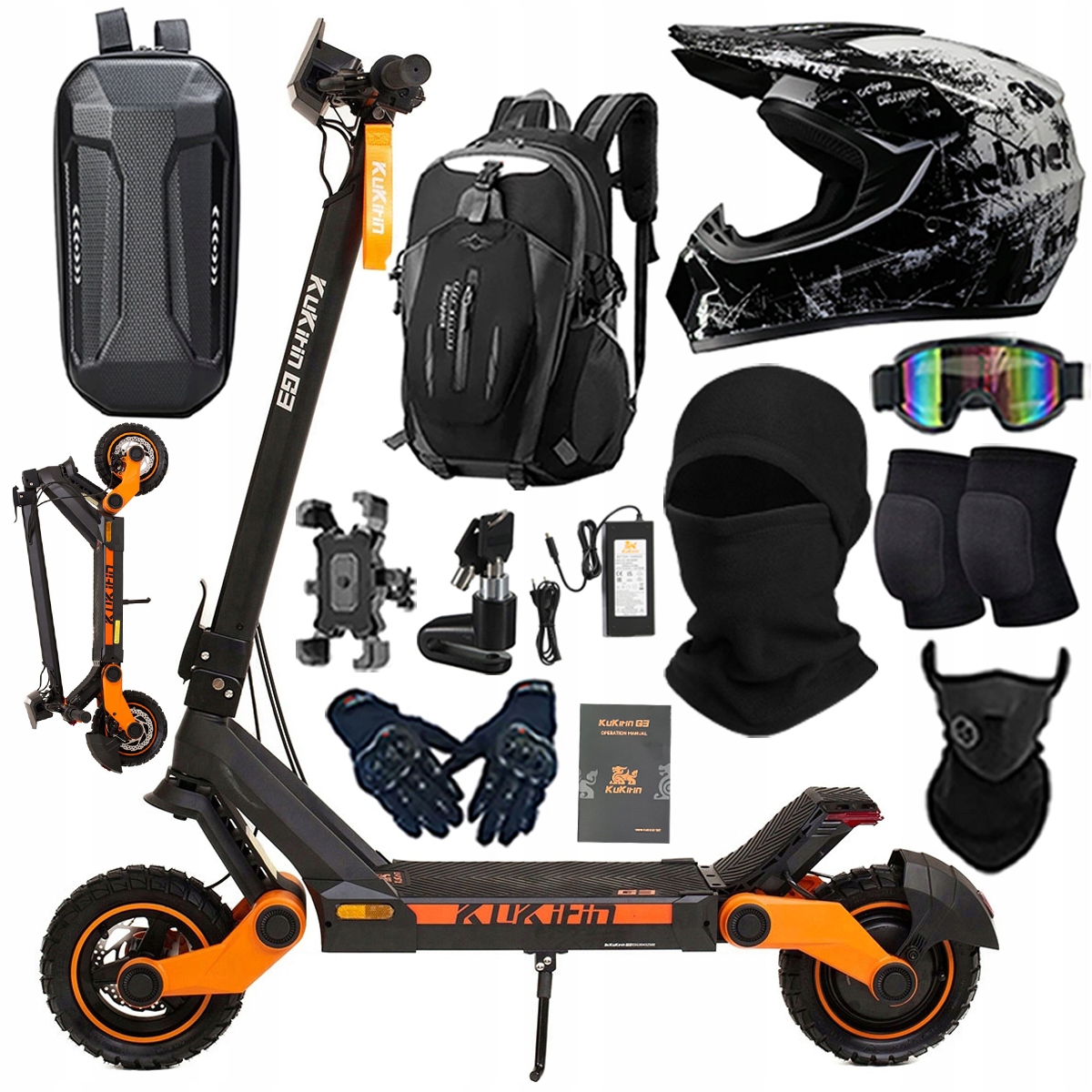 KuKirin G3 Składany Pojazd elektryczny dla dorosłyc 1200W 50km/h PL+Prezent