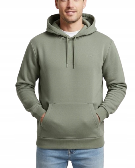 mikina s kapucí Abercrombie Hollister XL klokanka zelená