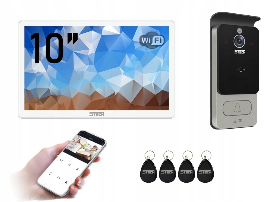 Wideodomofon 8-żyłowy WiFi Fhd 10" Verus One Plus(w) 84228C 5Tech