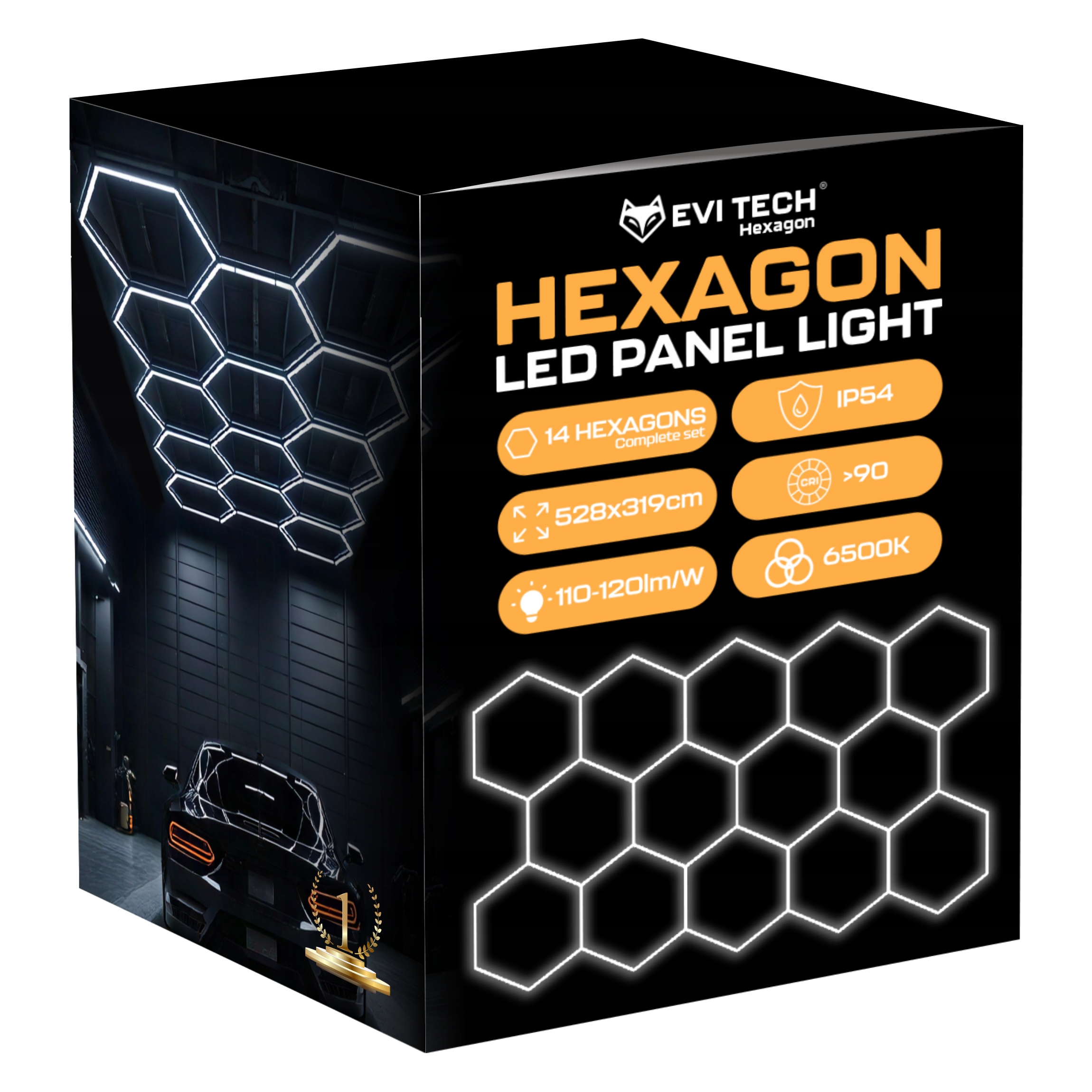Led lampa hexagón Stropný panel osvetlenie Dielňa Garáž Dom 528x319 cm