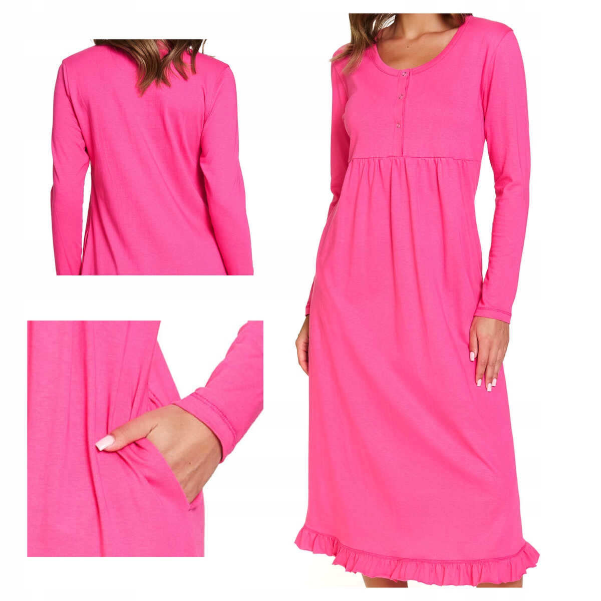 Doctornap Košile noční bavlněná s dlouhým rukávem Tm 7318 peony L