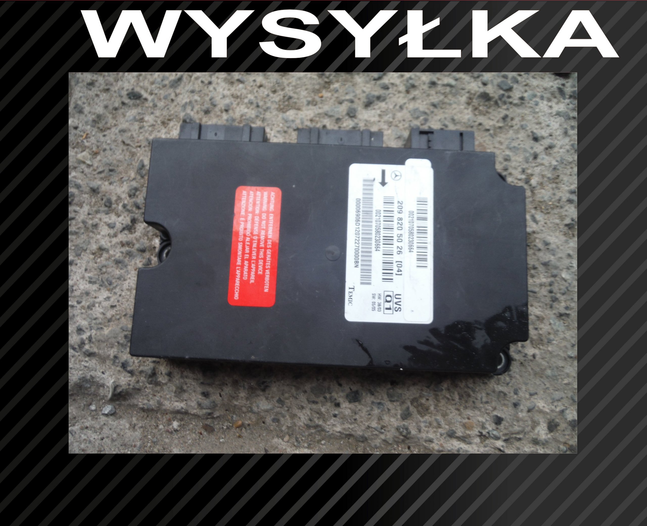 MERCEDES W209 computer control unit roofs 2098205026
