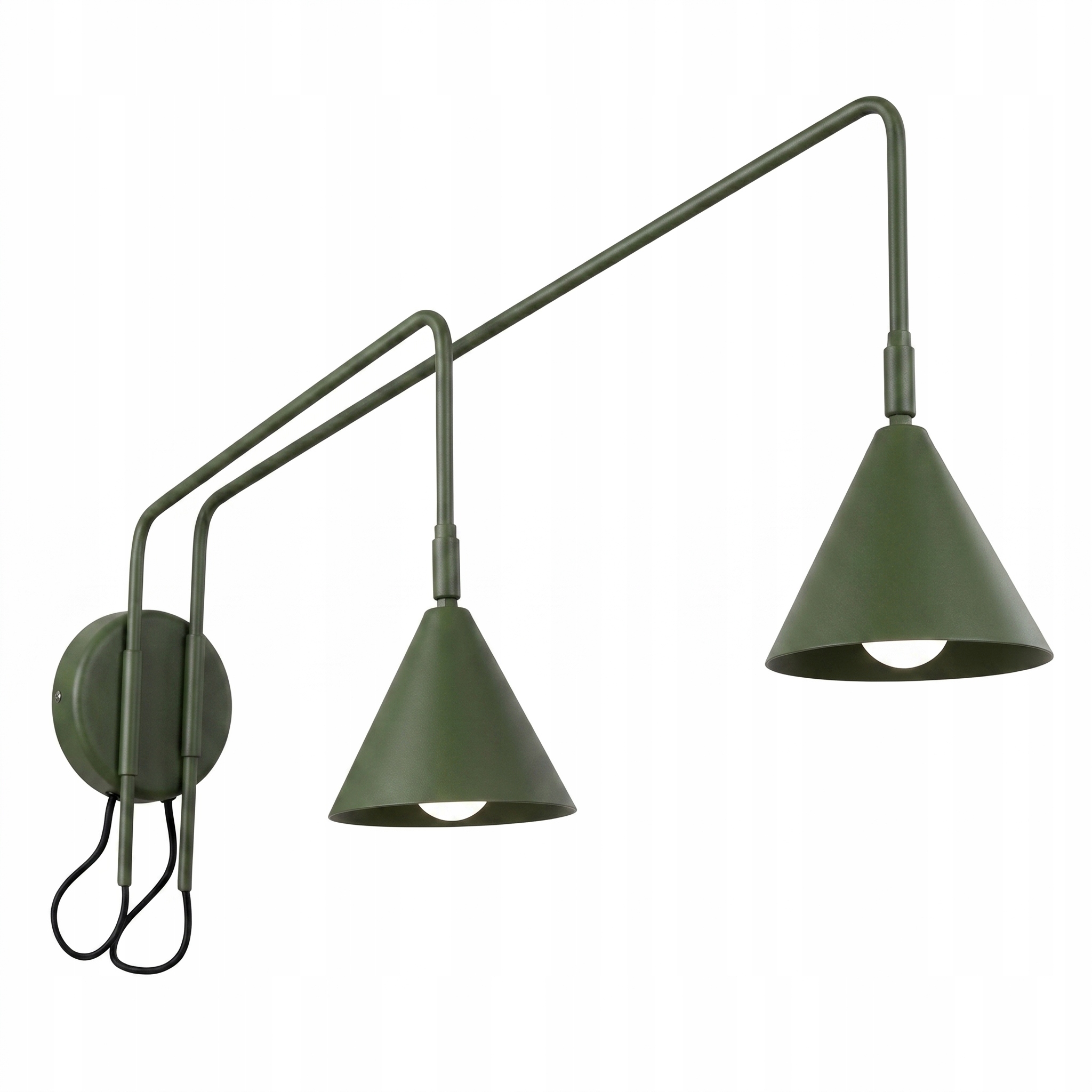 Nástěnné svítidlo Nox 2 zelené s vypínačem Lampa na výložníku dvojitá Sollux