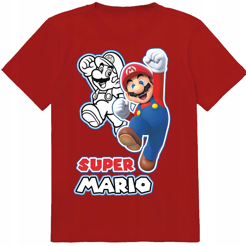 ZESTAW 3W1 KOSZULKA DLA DZIECI TATUAŻE NAKLEJKI SUPER MARIO BROS 164 JAKOŚĆ Rozmiar XL