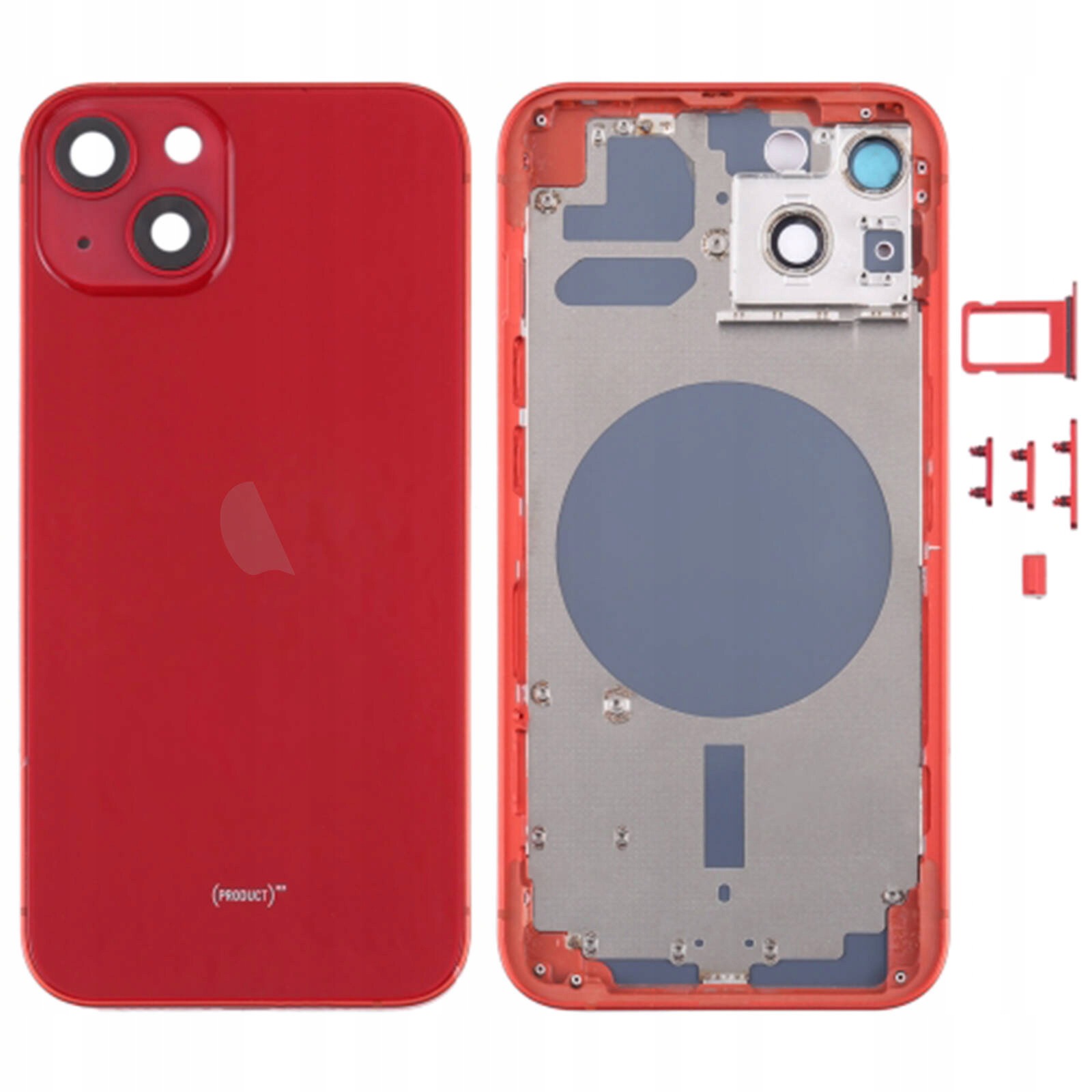 Korpus do iPhone 13 obudowa ramka przyciski MagSafe tył czerwony