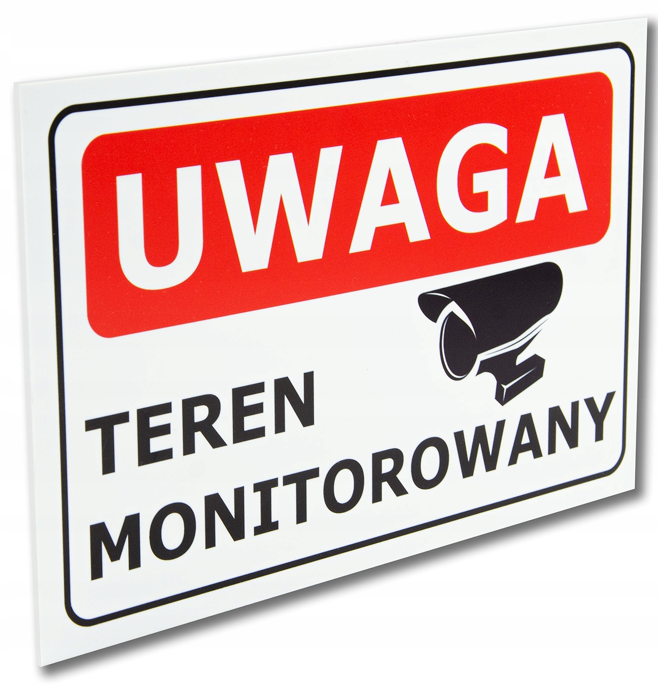 DUŻA TABLICZKA OBIEKT MONITOROWANY UWAGA TEREN STRZEŻONY | 40x30cm | PCV Marka Printima