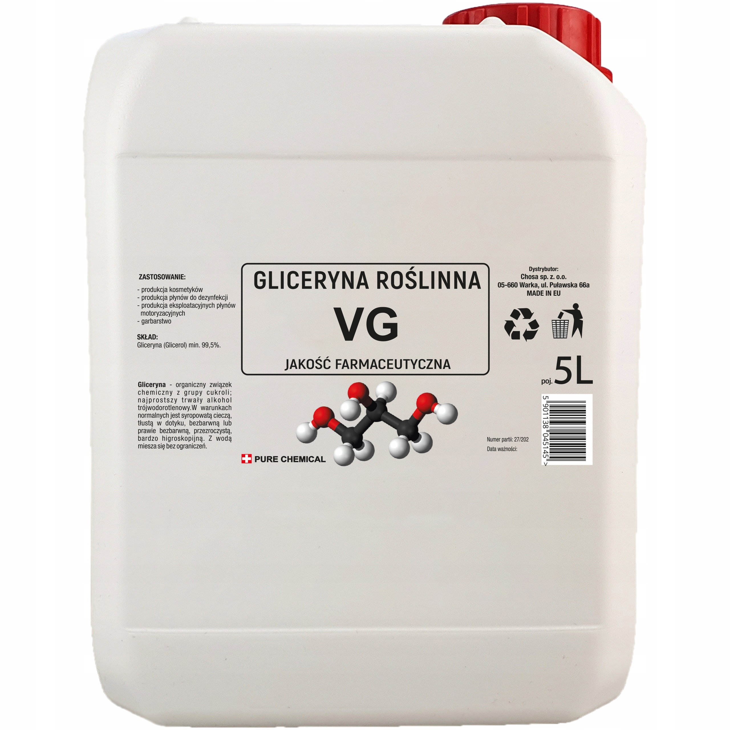 

Gliceryna Roślinna Vg Farmeceutyczna 5L ~6,25kg