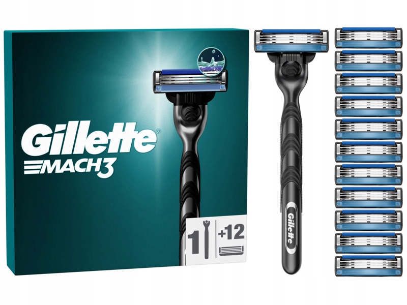 Golarka Gillette Mach3 12 ostrzy Czarny