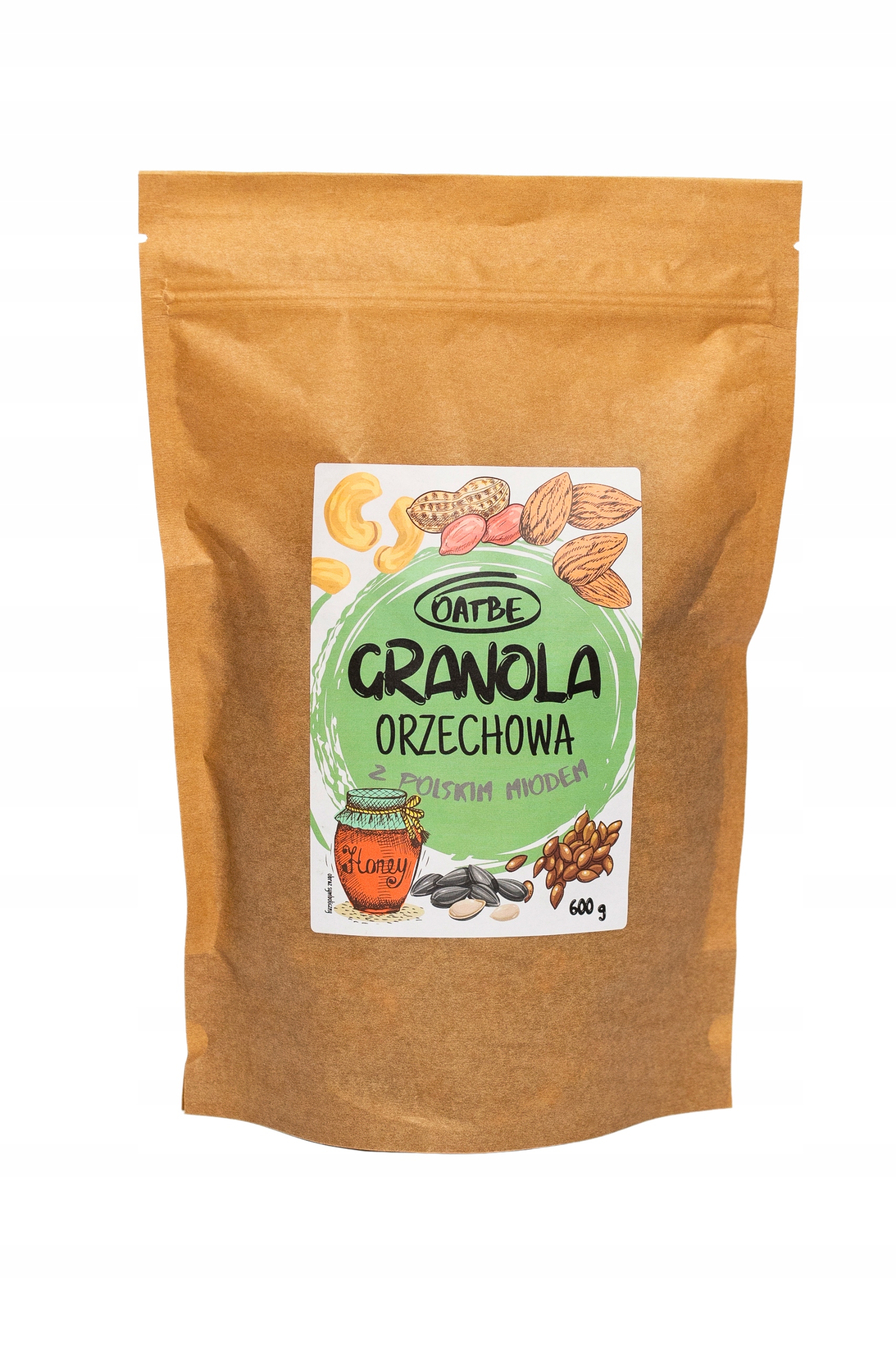 Granola ORZECHOWA OATBE 600g |Z POLSKIM MIODEM|100% HANDMADE|NATURALNA