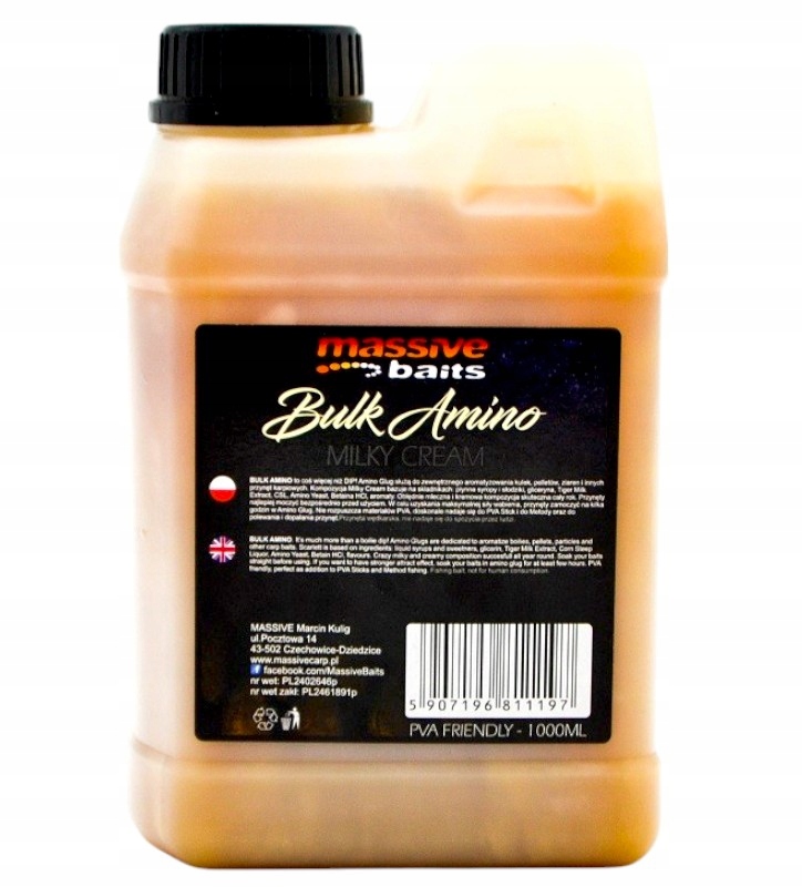Massive Baits Zalewa Milky Cream Liquid karpiowy booster 1L Dip