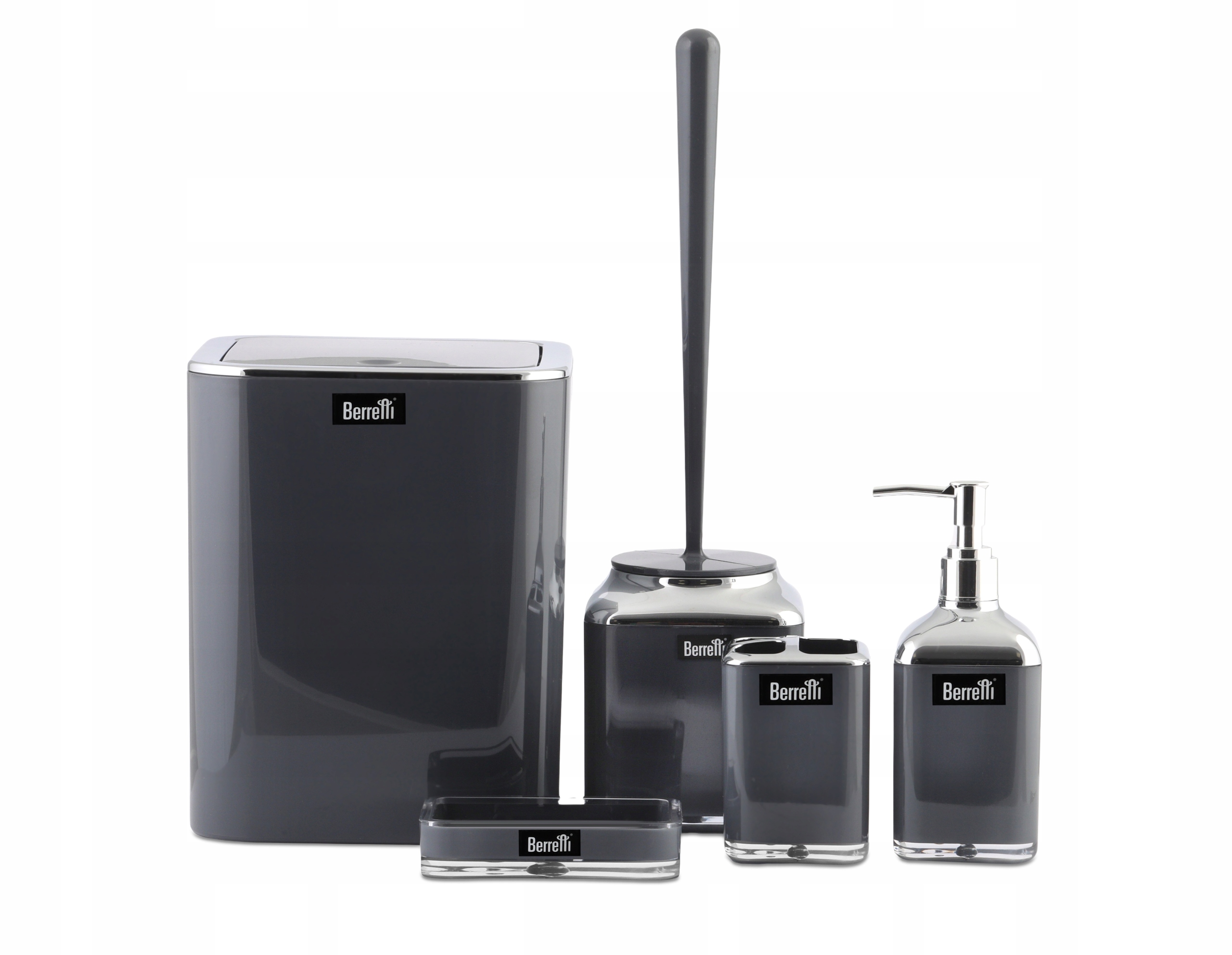 

Zestaw akcesoriów łazienki Wc antracyt/chrom kosz