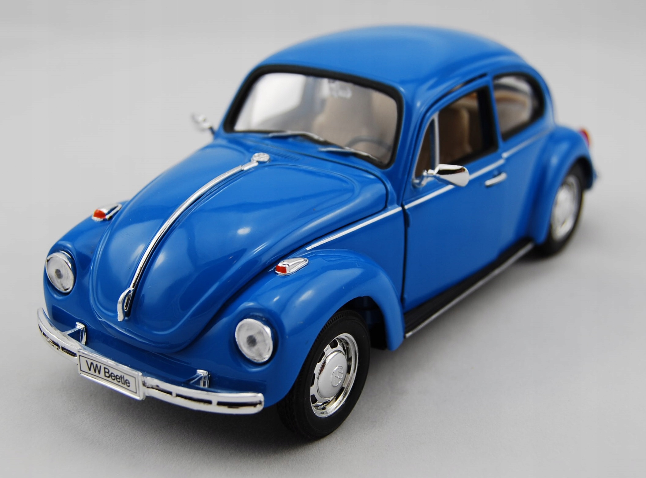 Welly Vw Volkswagen Beetle Brouk Modrý 1:24 Nový Kovový Model