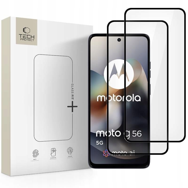 Szkło hartowane do Motorola Moto G56 5G Tech-protect Fit+ 2-PACK czarne