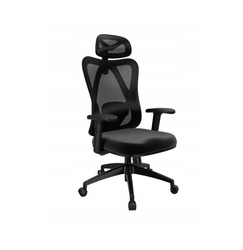 Ergonomiczne krzesło biurowe, komputerowe, podparcie lędźwiowe, 150 kg