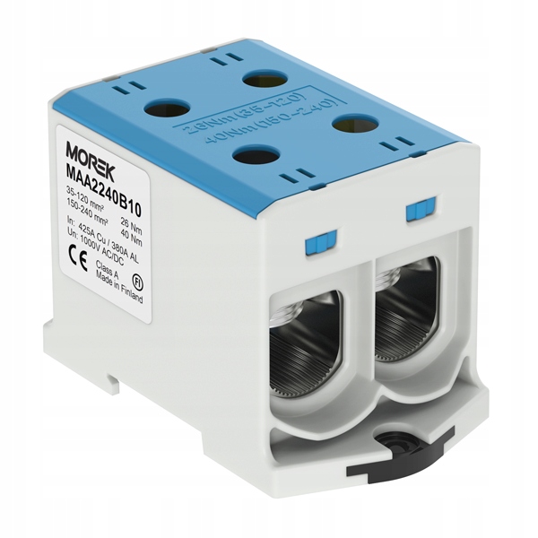 Průchozí spojka modrá 2 x 35-240 mm Morek MAA2240B10