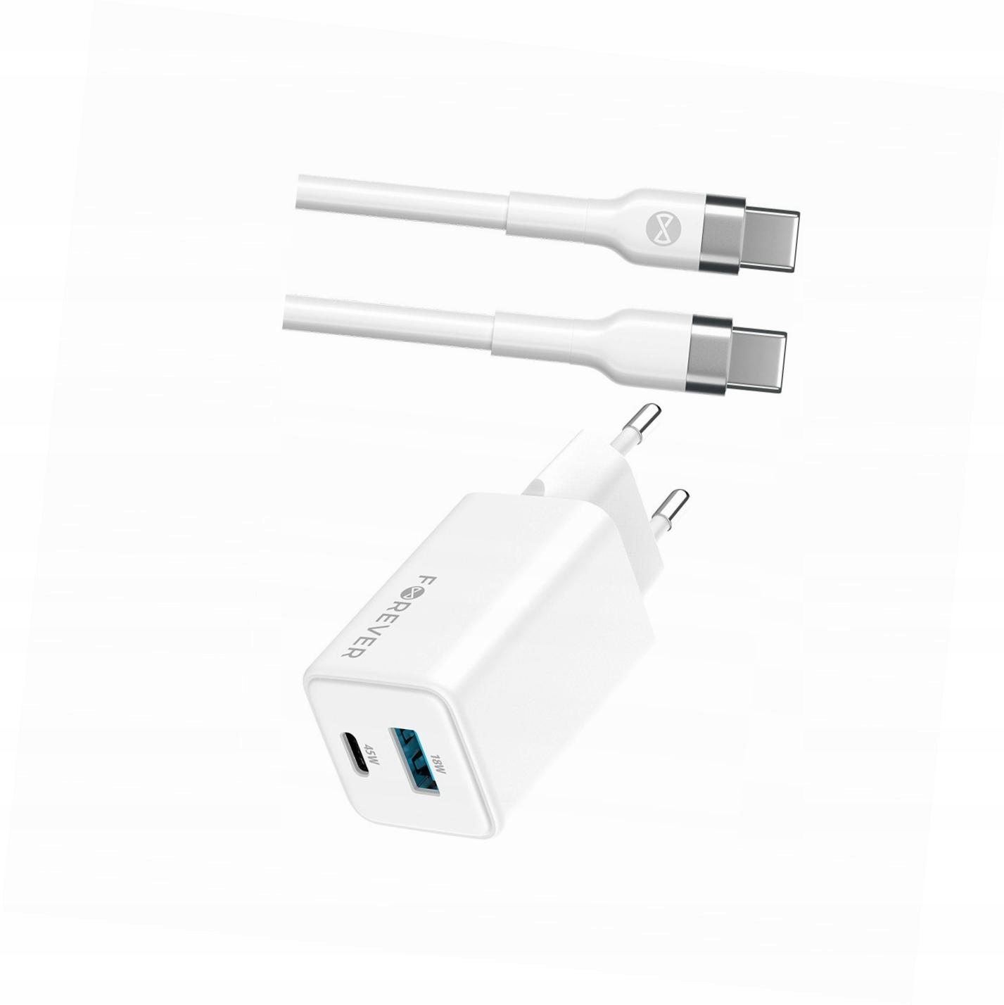 Szybka ładowarka GaN 45W 2 wejścia Usb i Usb-c z kablem do Xiaomi Redmi 9T