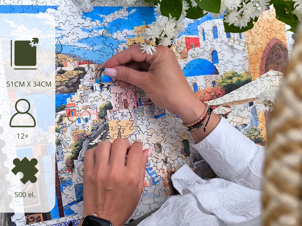 Drewniane Puzzle Milliwood - Hello Traveler - Santorini 51x34 - 500 El. Marka Alexander