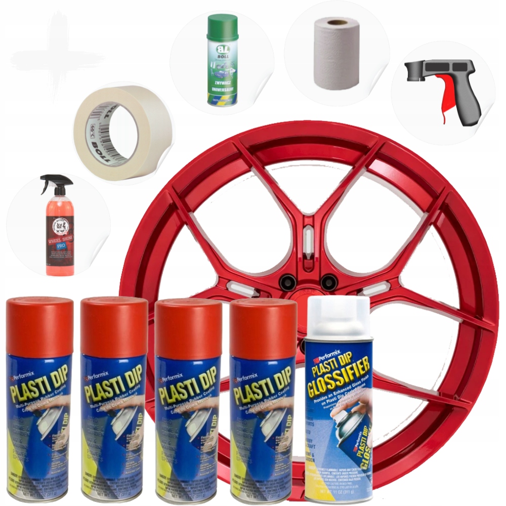 Sada na disky Plasti Dip PlastiDip Červený lesk Glossy Red Usa Original