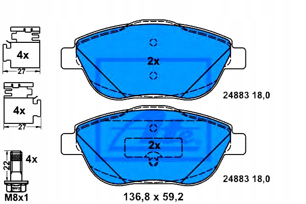 Ate Brzdové Destičky Peugeot Přední 2008 1,2-1,6 13