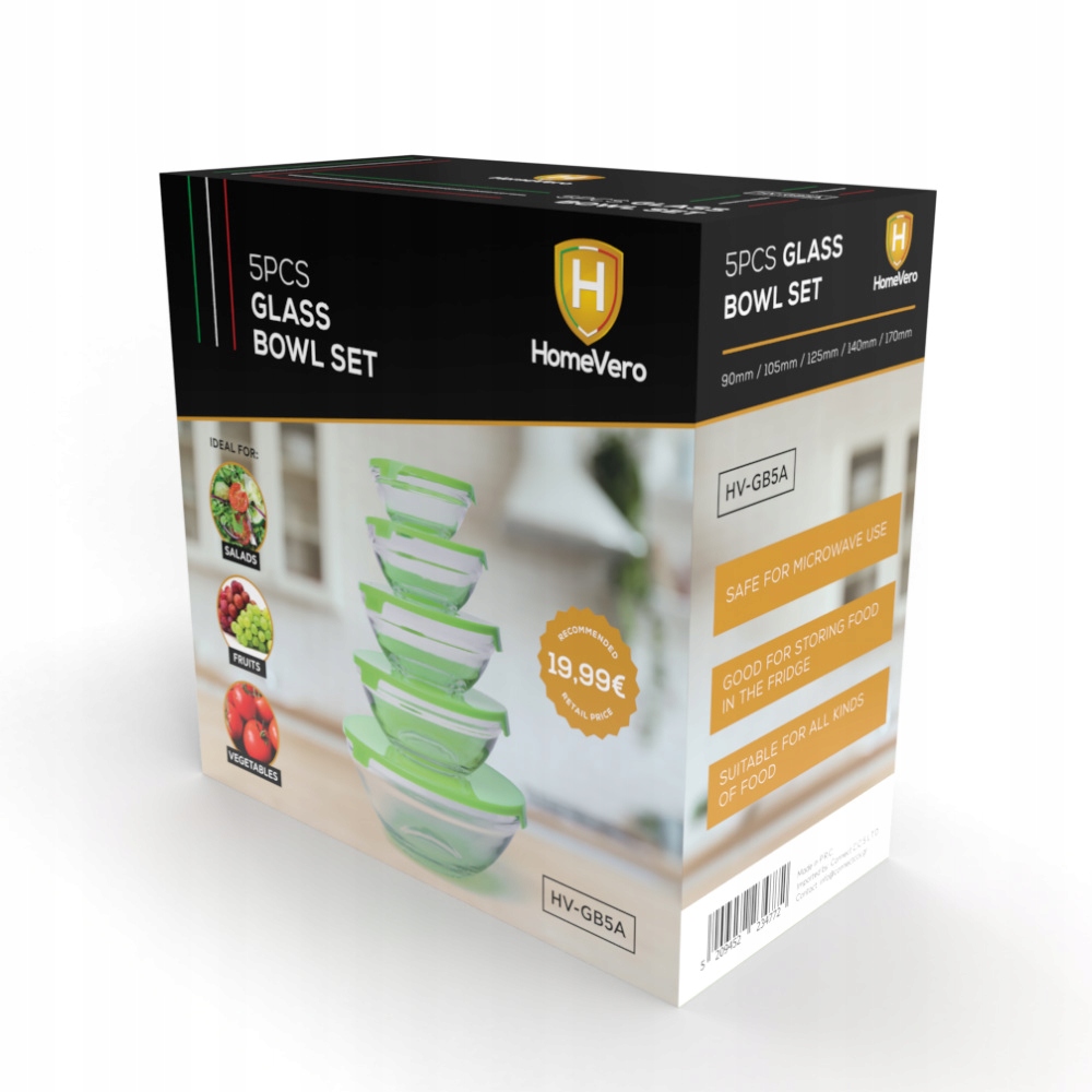 ZESTAW SZKLANYCH MISEK KUCHENNYCH Z POKRYWKAMI SALATERKI SZKLANE 5 SZTUK Marka inna