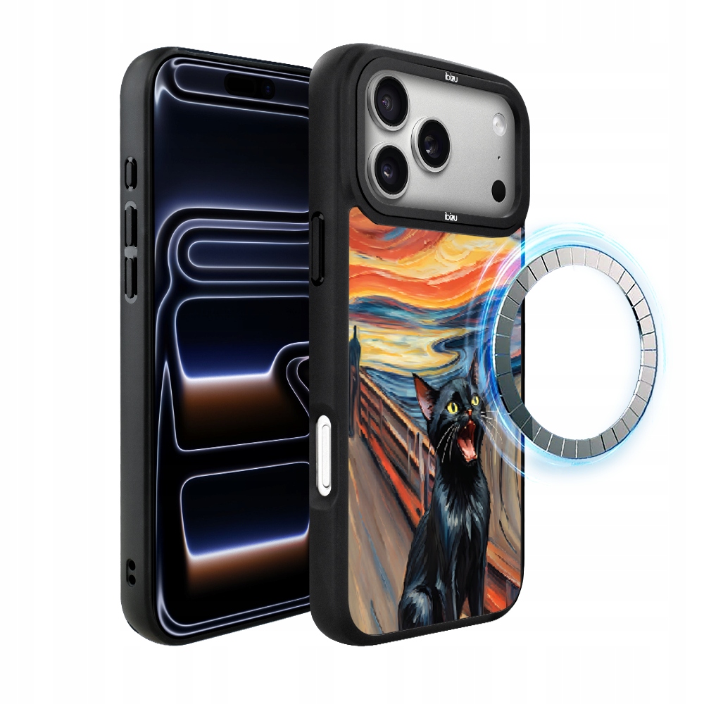 Etui do iPhone 17 Pro Max Ibizu DropGuard Matt z MagSafe, krzyk kota