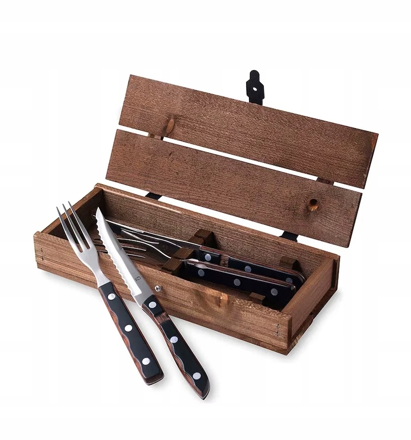 Gense Old Farmer Příbory na steaky 4 El. Hnědé Dřevěné