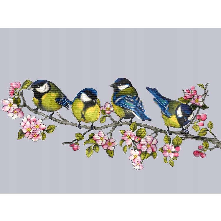 Vyšívací sada Sýkorky na větvičce