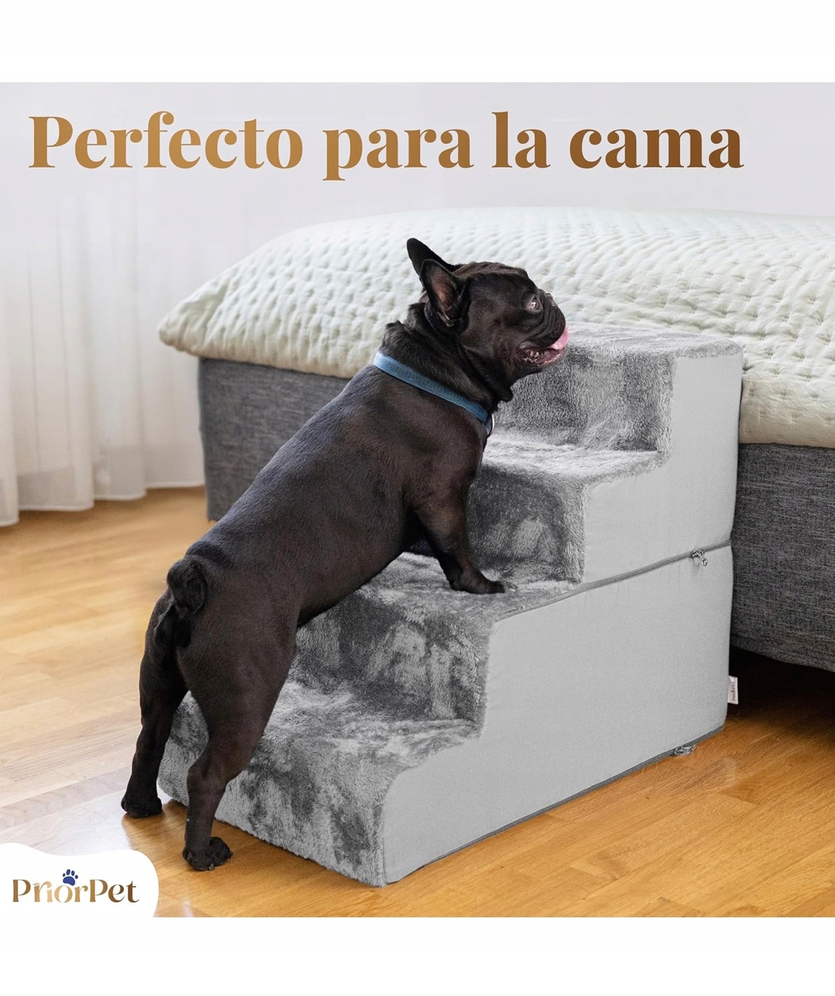 Levně Schody pro psa do postele, 4 stupně, schody pro psy z pěny