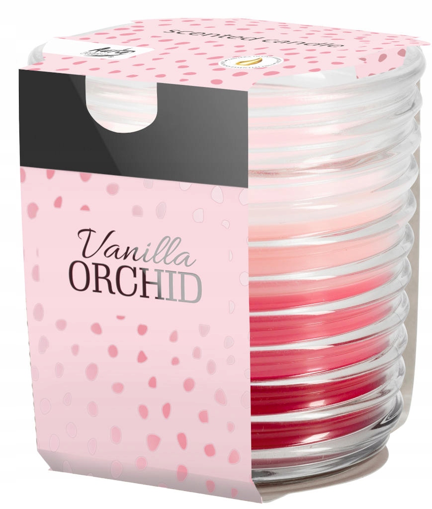 

Świeca 3 karbowane szkło Wanilia-Orchidea
