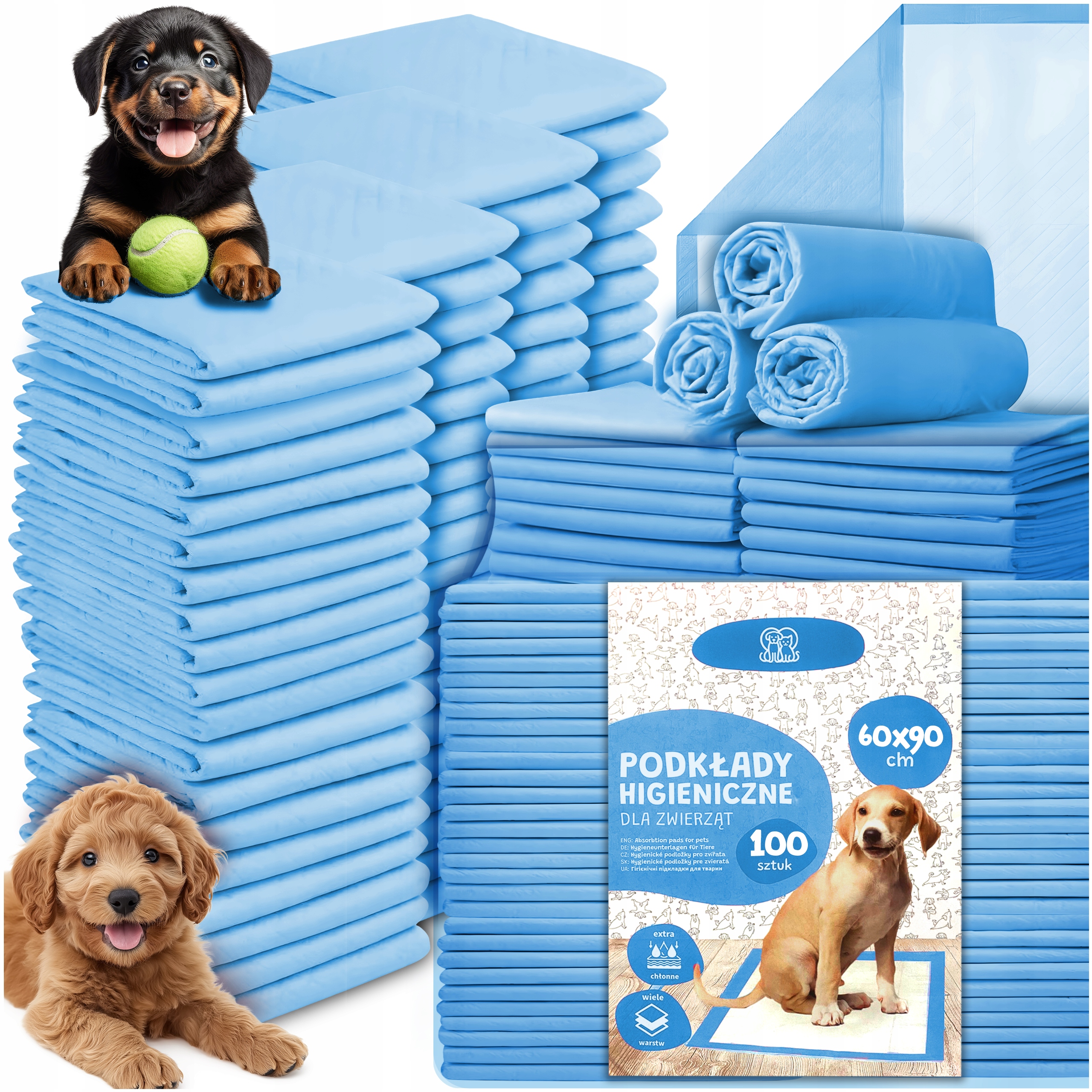 Levně Podložky Pro Psa Hygienické Učení Savé 100 Kusů 60X90 CM