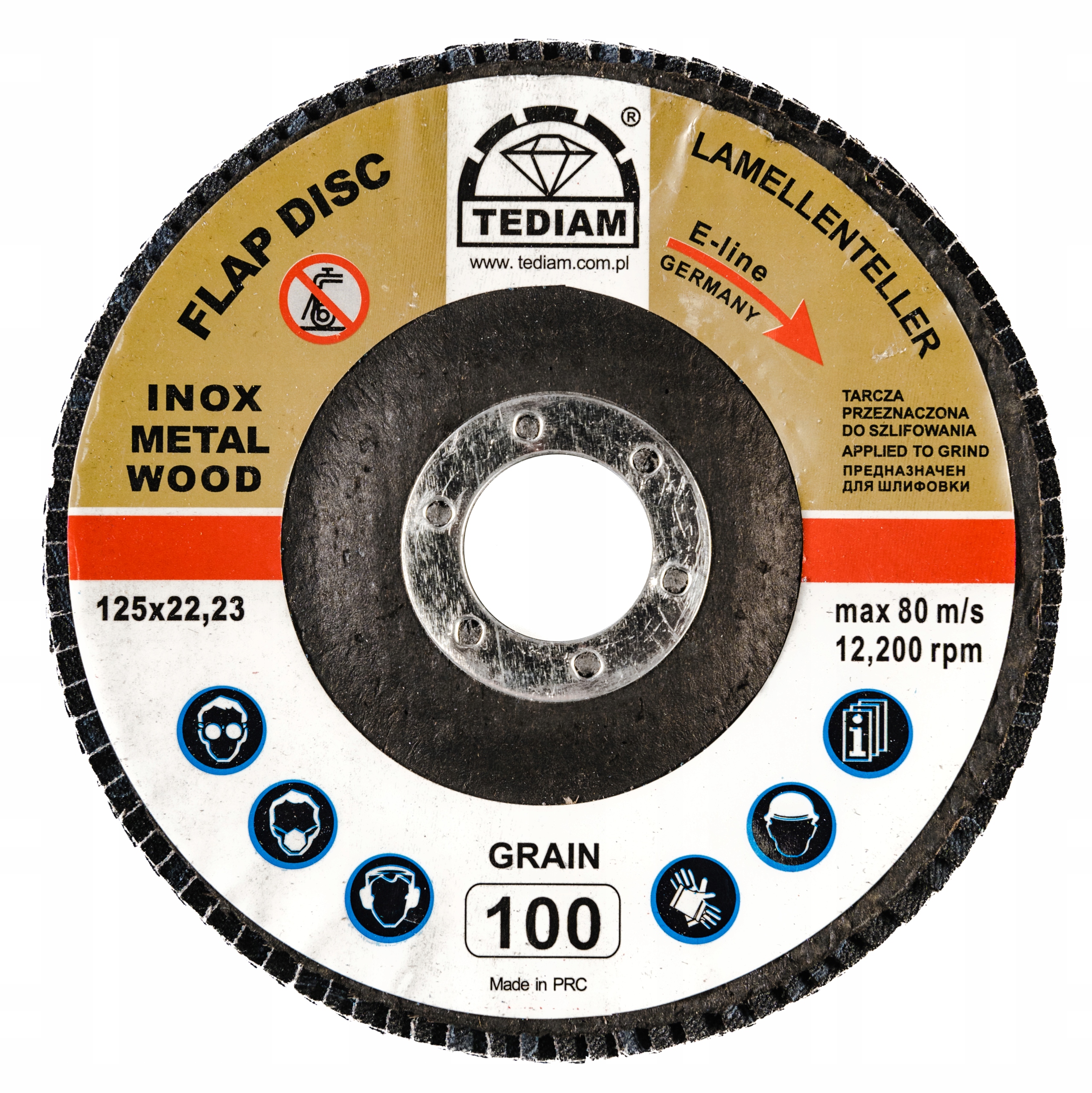 

Tarcza Listkowa Lamelka Cyrkon 125 mm gr 100 Inox