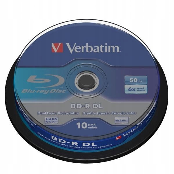 Verbatim Bd-r, Dual Layer 50 Gb, dortový box, 43746, 6x, 10-balení, pro