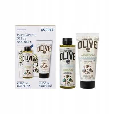 Korres Pure Greek Olive Żel I Balsam Sól Morska Sea Salt Zestaw