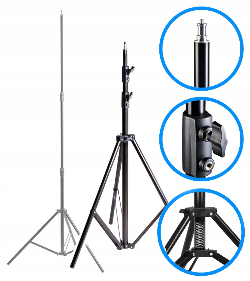 STATYW OŚWIETLENIOWY A705 292CM GWINT 1/4" DO LAMP , POZIOMICY LASEROWEJ Marka F&V