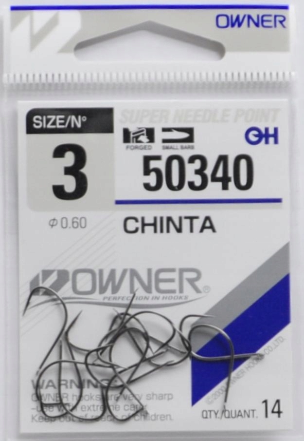 Nr 3 Haczyki 50340 Owner Chinta Czarne Leszcz Lin Płoć