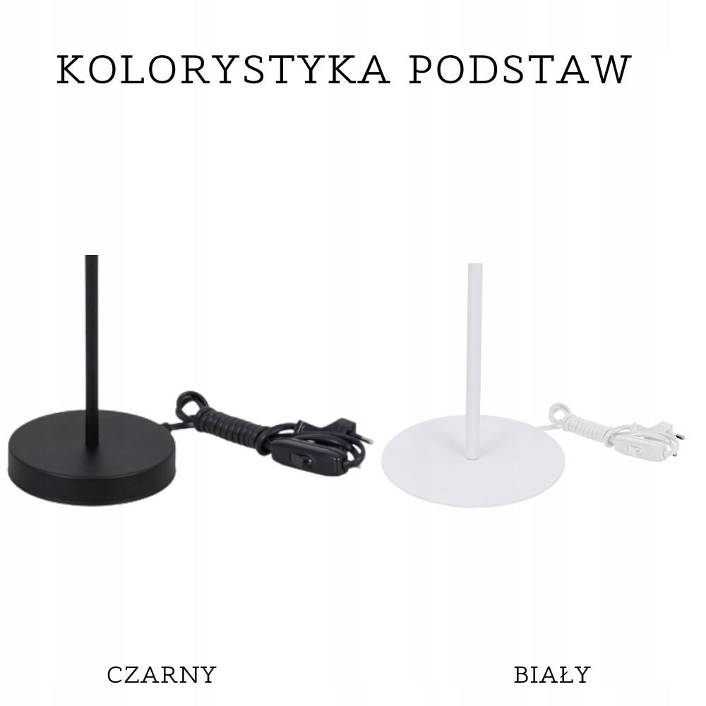 LAMPKA NOCNA STOŁOWA BIURKOWA ABAŻUR WALEC LED E27 CZARNA Marka Moonlight