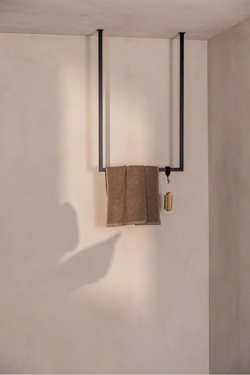 WIESZAK NA RĘCZNIKI ŁAZIENKOWY 90x60 CM LOFT Z HACZYKAMI CZARNY, BIAŁY Marka inna