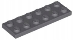 LEGO PŁYTKA 2X6 CIEMNOSZARA NR 3795 ZA 10 SZT