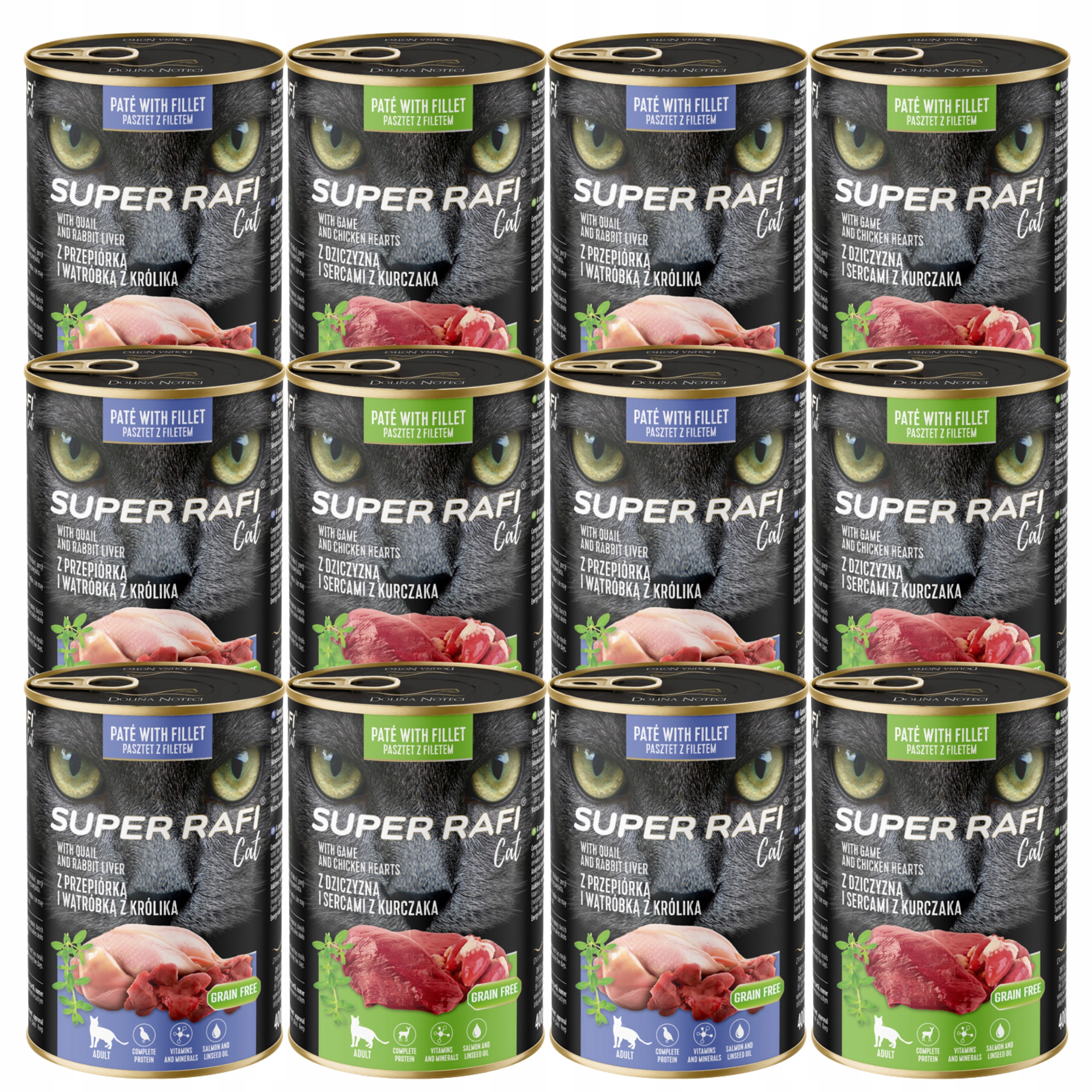 Levně Rafi Cat krmivo pro kočky mix chutí 12 x 400 g