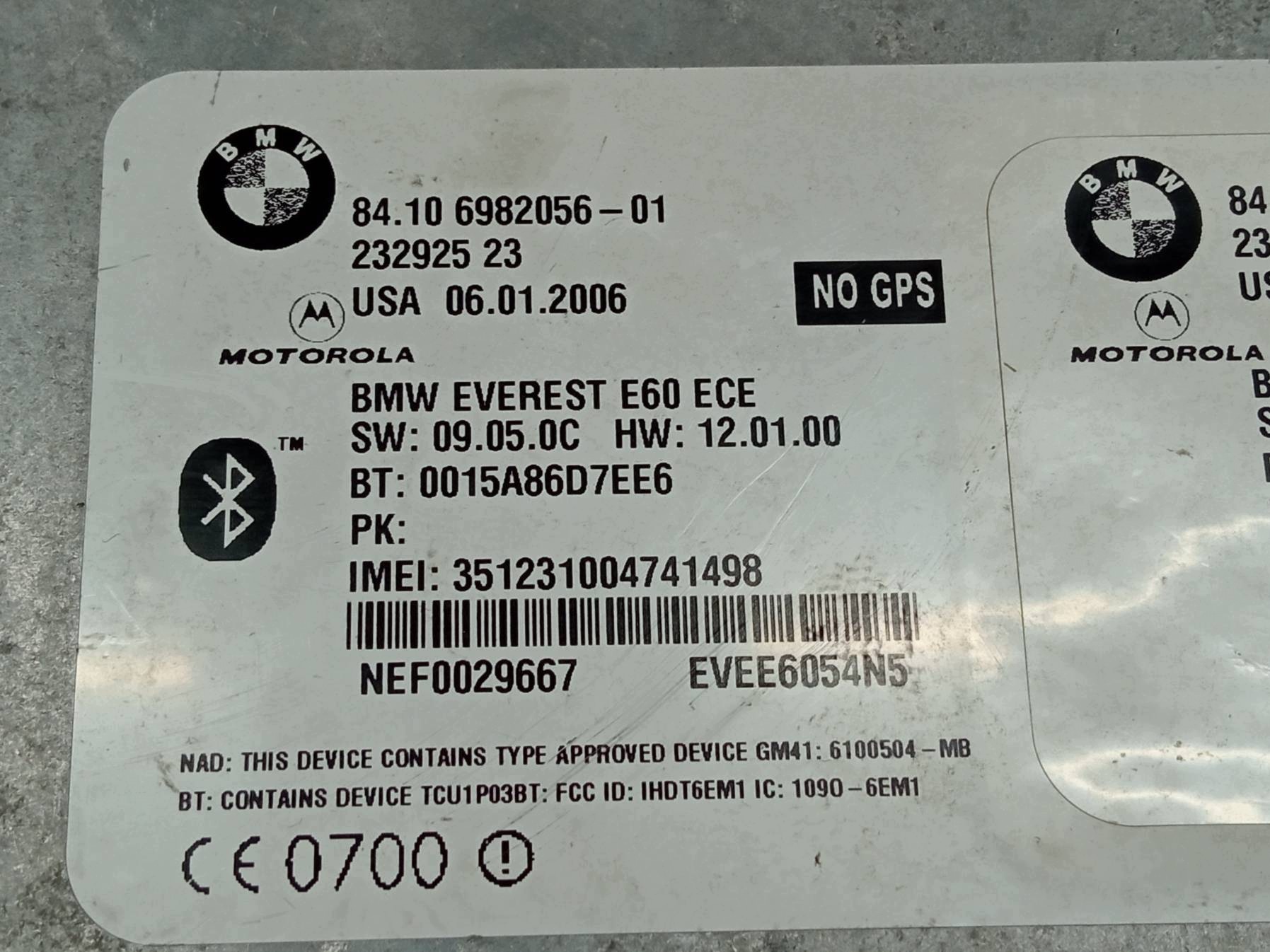 modulo BLUETOOTH 6982056 Bmw Seria 5 V (2003-2010) E60/61
