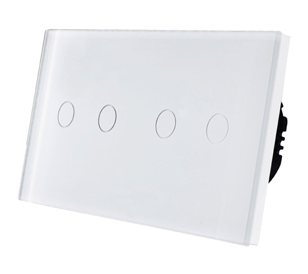 Dotykový Spínač Světla 2+2 Čtyřnásobný 4K Skleněný Vypínač