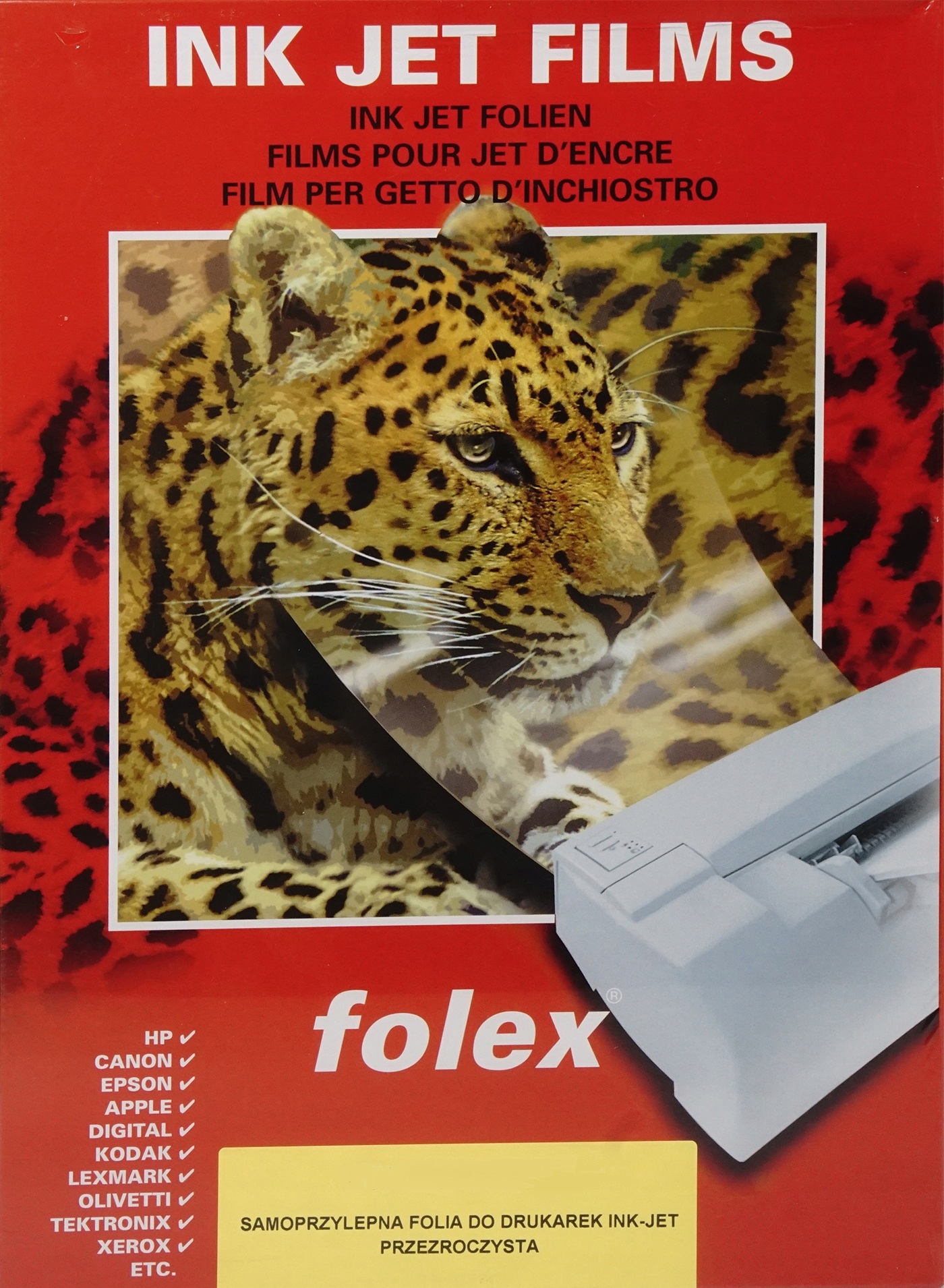 Fólie samolepicí průhledná Folex Sivk pro inkoustové tiskárny 50A4