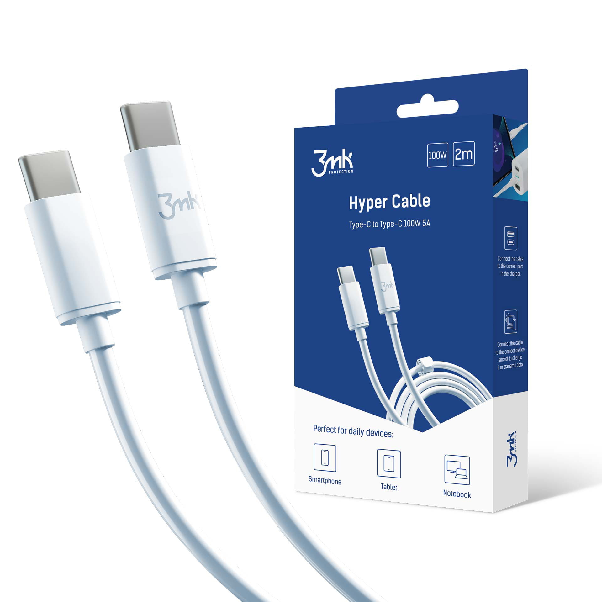 

Kabel Usb-c Typ-C 100W 5A 2m 3mk Hyper Cable