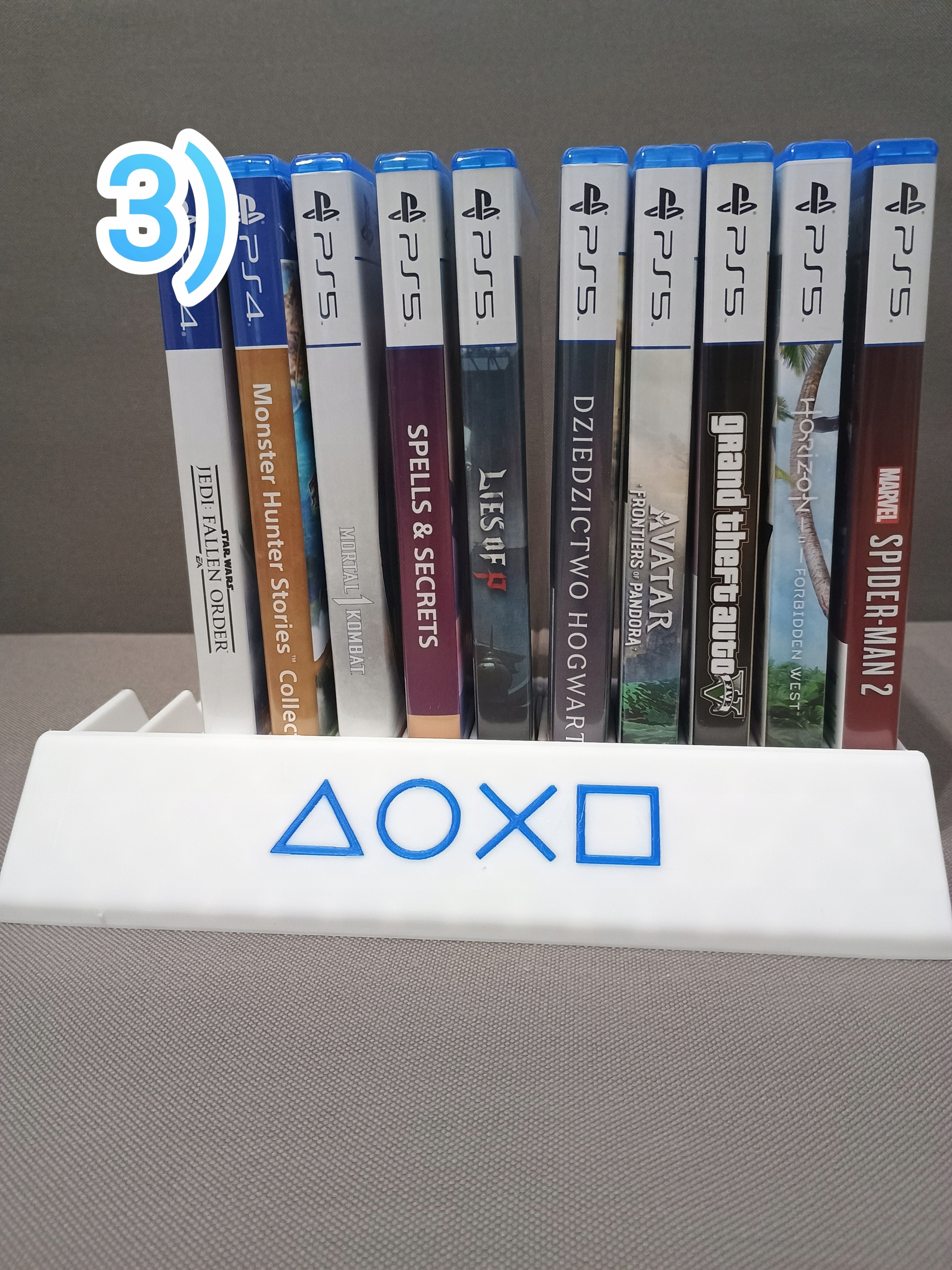 Podstawka stojak na gry PS5 PlayStation, Stojak z Twoim imieniem