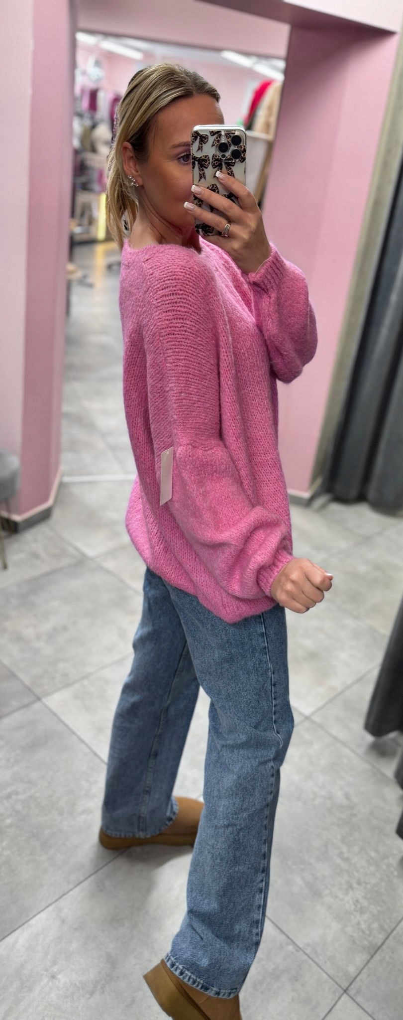 Dámský Svetr Obláček Růžový Uni.