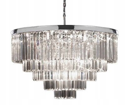Hereford Fall XL Chrome – křišťálový lustr 80 cm